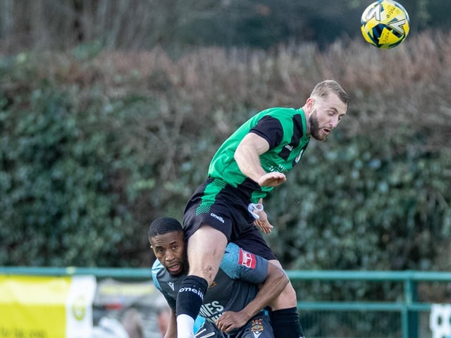 Action from Three Bridges' home clash with Burgess Hill Town in the Isthmian south east division