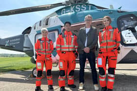 Rob Green of toploader met members of KSS crew during his visit to the charity