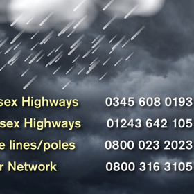 Pictured are phone numbers to call to remove fallen trees depending on the area.
