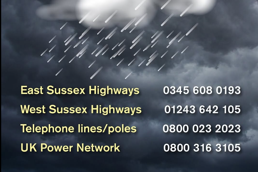 East Sussex Police issue weather warning and 'expect to see disruptions'