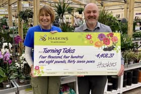 Haskins Roundstone and Turning Tides cheque handover