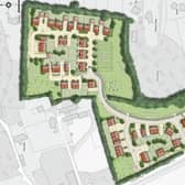 A layout of the housing proposed for Mockbeggars Farm, near Uckfield