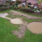 A series of three ponds have been dug in land between the cricket club and Green Close, with the capacity to hold approximately 560,000 litres