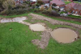 A series of three ponds have been dug in land between the cricket club and Green Close, with the capacity to hold approximately 560,000 litres