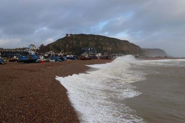 Storm Henk battered Hastings on January 2, 2024. Picture: Kevin Boorman