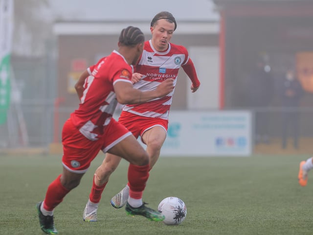 Eastbourne Borough take on Taunton Town in the fog - before the match was abandoned