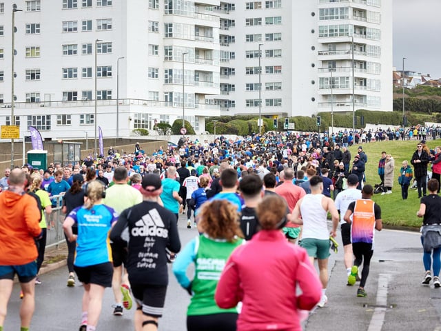 Action at the Brighton Half Marathon