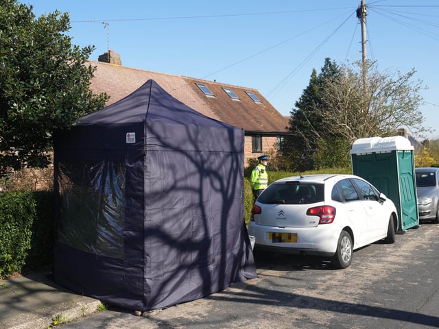 A police presence remains at a property in Sussex, after a man was found dead and a woman and child were seriously injured.