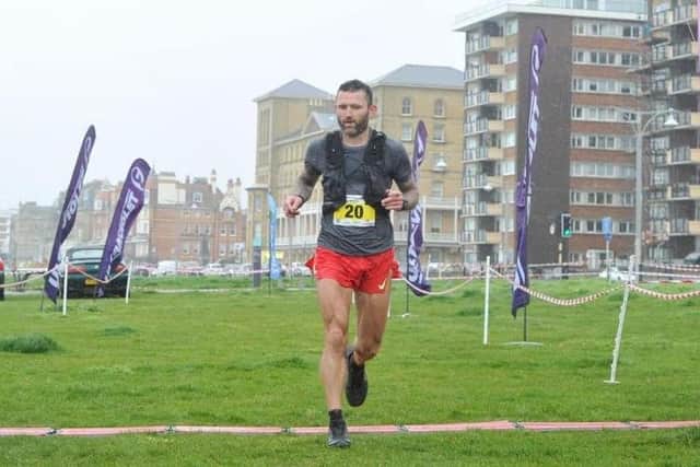 Neil Kirby coming in first place at the Run to the Sea race | Contributed picture