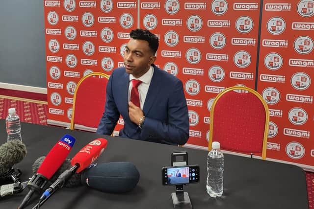 Crawley Town manager Kevin Betsy at his first press conference