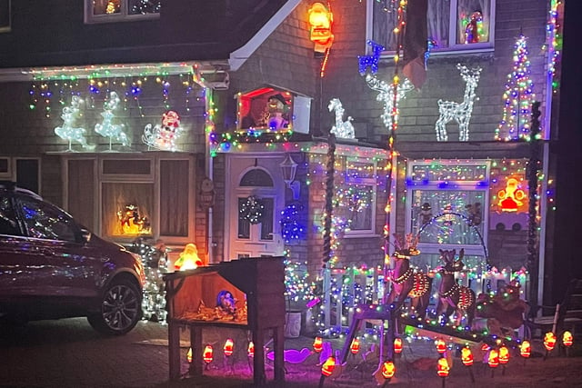 A Christmas light display at The Holt