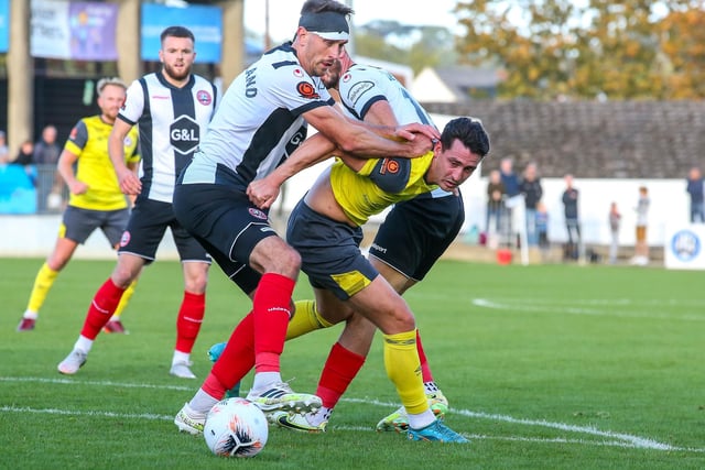 Action from Eastbourne Borough's 2-1 FA Cup fourth qualifying round defeat at Maidenhead