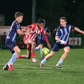 Steyning try to find a way past Crowborough | Picture by Max Spanner