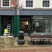 The Former River Island in Chichester is being painted green.