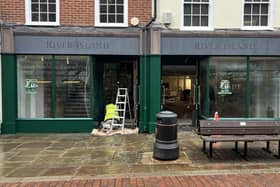The Former River Island in Chichester is being painted green.