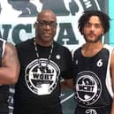 Eric Douglin, CEO of World Club Basketball Tournament, centre. is again bringing top basketball stars to Hastings | Contributed picture