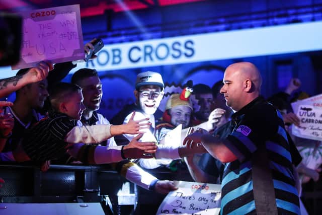 Rob Cross at the Cazoo World Darts Championship at Alexandra Palace | Picture: Kieran Cleeves - PDC