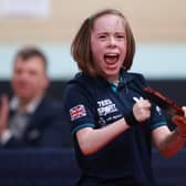 Bly Twomey celebrates winning gold in the ITTF SQY French Para Open. Picture: ITTF