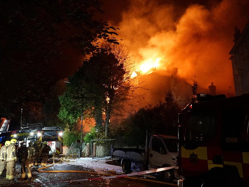 Emergency services called to tackle blaze at former Eastbourne school