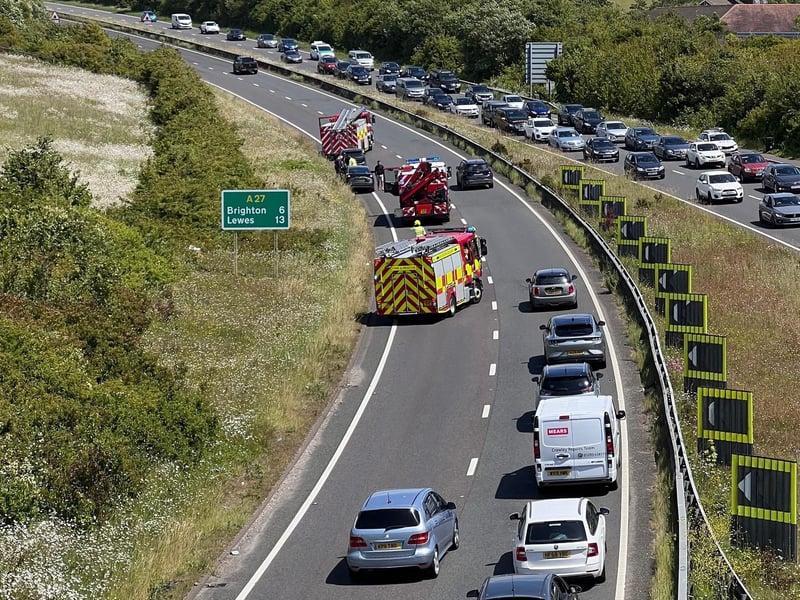 There has now been a collision on the A27 Eastbound