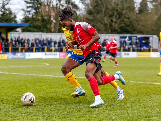Eastbourne Borough recovered from 2-1 down at half-time to win 3-2 at St Albans City. Picture by Lydia Redman