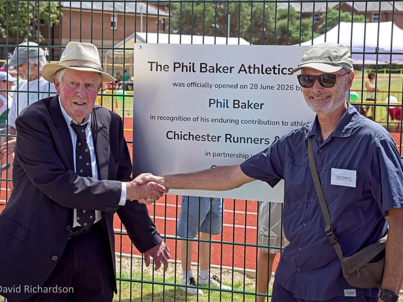 The opening of the Phil Baker Athletics Track at Chichester College