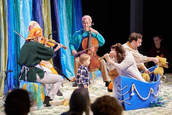 Land ahoy! Babies are welcome to explore the stage and join in the action