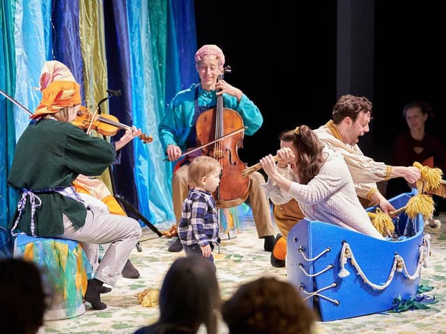 Land ahoy! Babies are welcome to explore the stage and join in the action