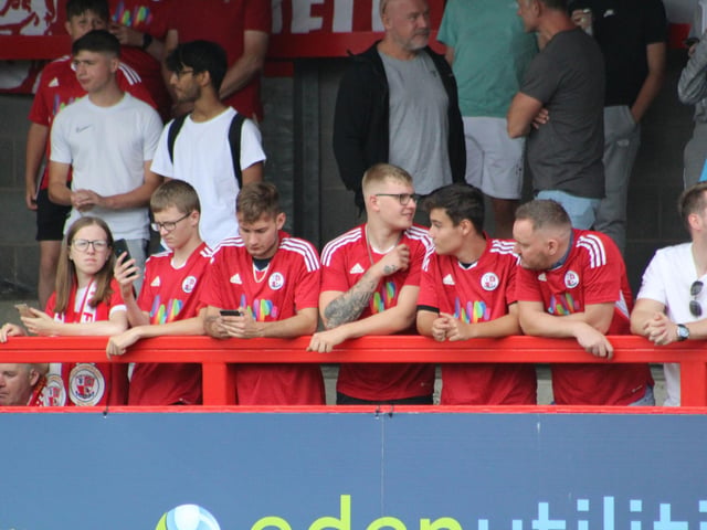 Reds fans at the Broadfield Stadium in August