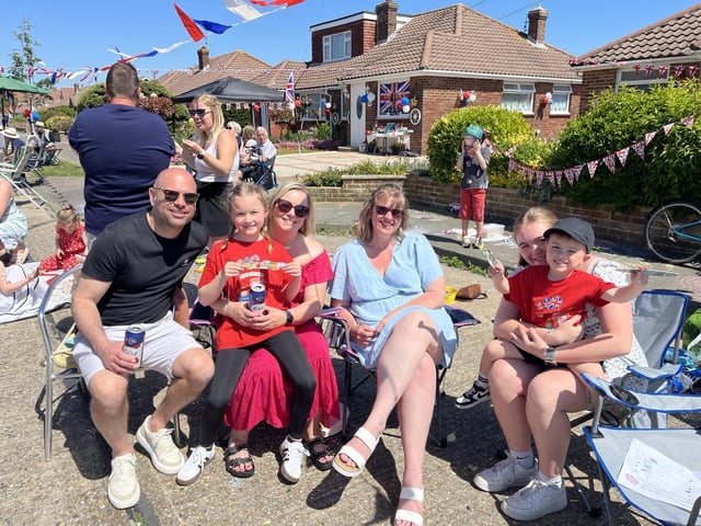 Around 100 people attended a VE Day 80th anniversary street party in Crown Road, Shoreham