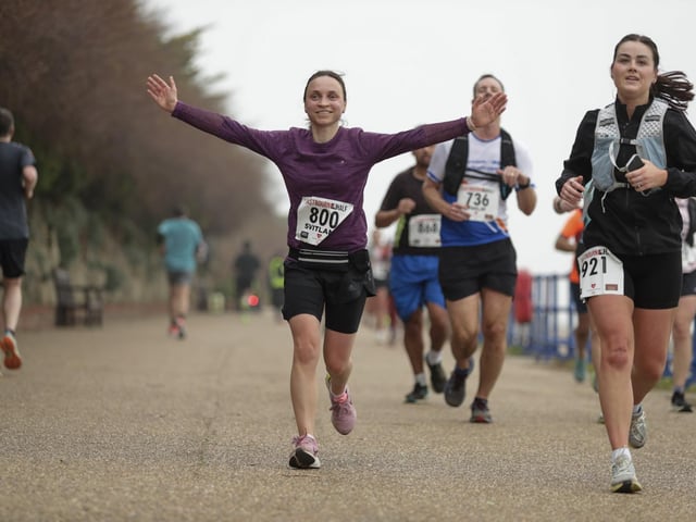Medals, top 3s, sponsors and a variety from the course of this year's Eastbourne Half Marathon