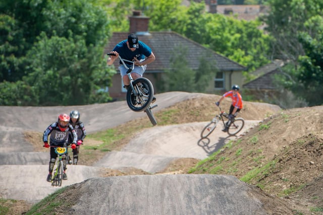 BMX riders on the new track