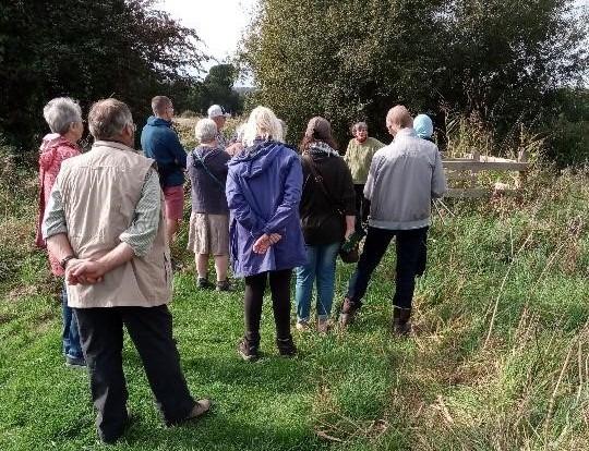 Naturalist Brianne Reeves talking about some of the flora and fauna on the Bramber Brooks Flora & Fauna Walk