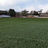 The Hastings United pitch photographed by groundsman Simon Rudkins on Tuesday morning