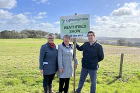 Lightning Fibre Founder and CEO, Ben Ferriman with Heathfield Show Committee Chair, Rita Dingwall and Show Committee Secretary Nicola Magill at the Showground, April 2022.
