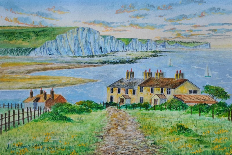 Burgess Hill artist Alan Spencer-Brooks ARMS.HS specialises in miniatures of Sussex scenes