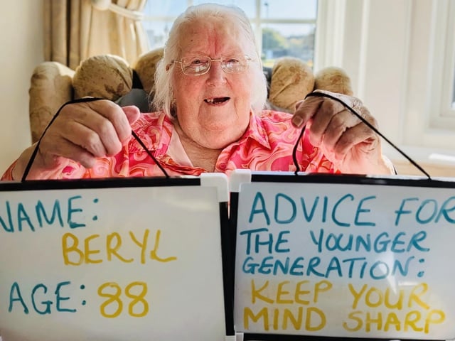 Beryl, 88, advises the younger generation to 'keep your mind smart'