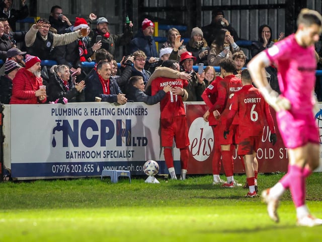 Action from Eastbourne Borough's brilliant 5-2 win away at Dover Athletic in the National League South