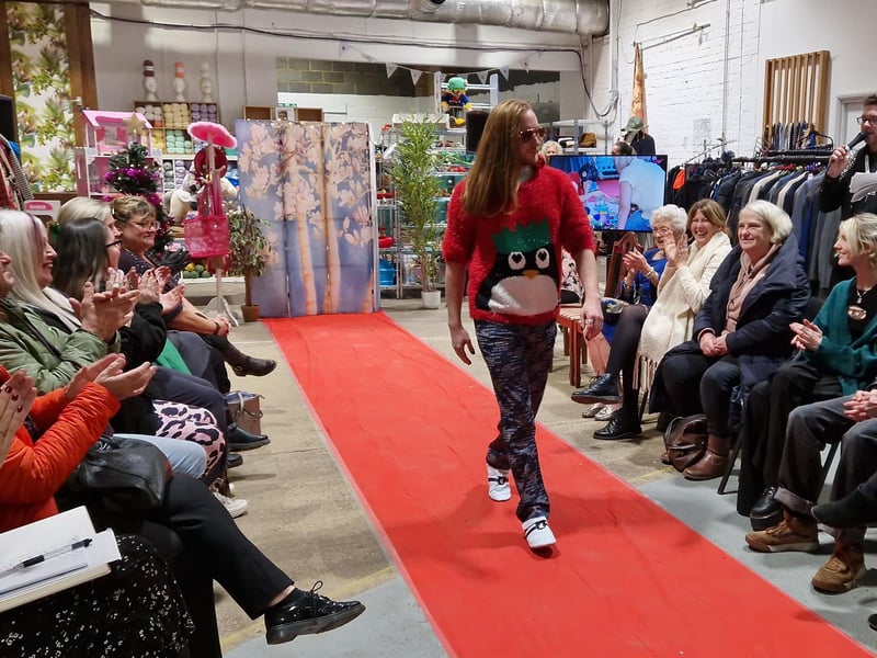 Tom made everyone smile in a Christmas jumper at £4.50 and jeans priced £8.50