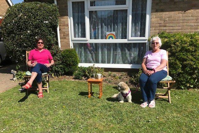 VE Day in Tarragon Way, Shoreham, saw residents enjoying tea, cake and music in their own front gardens