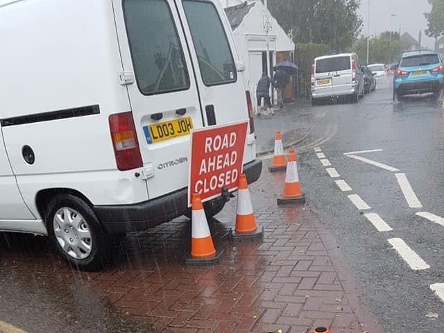 Tarring High Street closed due to flooding in August 2018