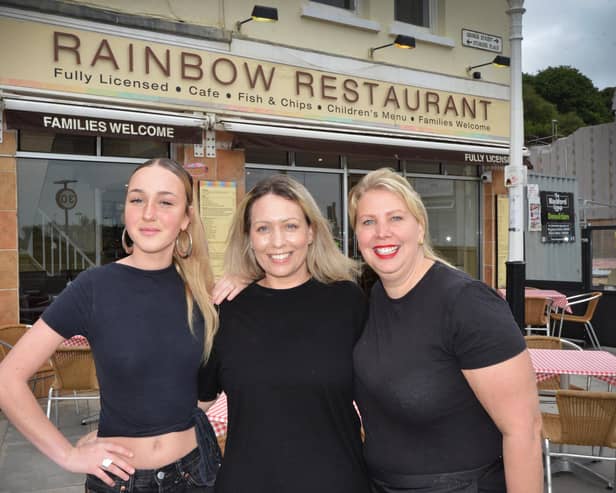 The Rainbow Restaurant in Hastings has reopened. L-R: Oenone, Becky and Katrina.