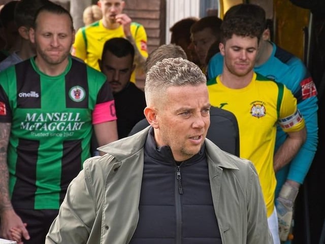 Burgess Hill Bbeat Corinthian 4-1 with two goals from Dan Perry and one each from Dave Martin and Martyn Box. Picture by Chris Neal