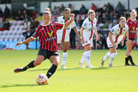 Isobel Dalton puts Lewes ahead from the spot | Picture: James Boyes