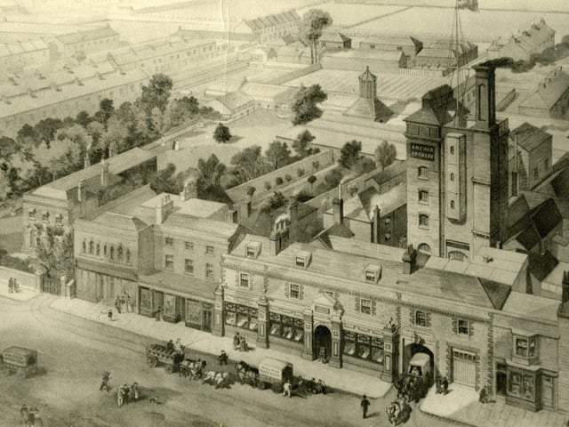 High Street c1870 with Constable's steam-driven Anchor Brewery