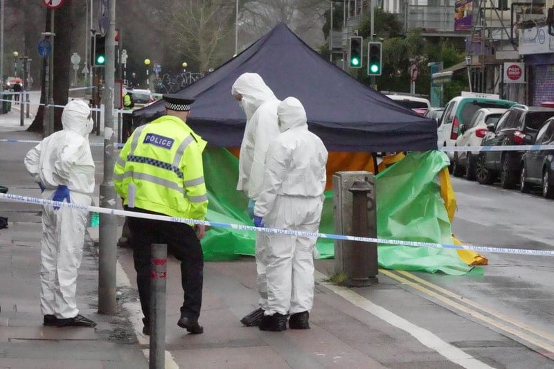 Police officers, the fire service and a forensic blackout tent were spotted at incident in Brighton on Sunday, March 10