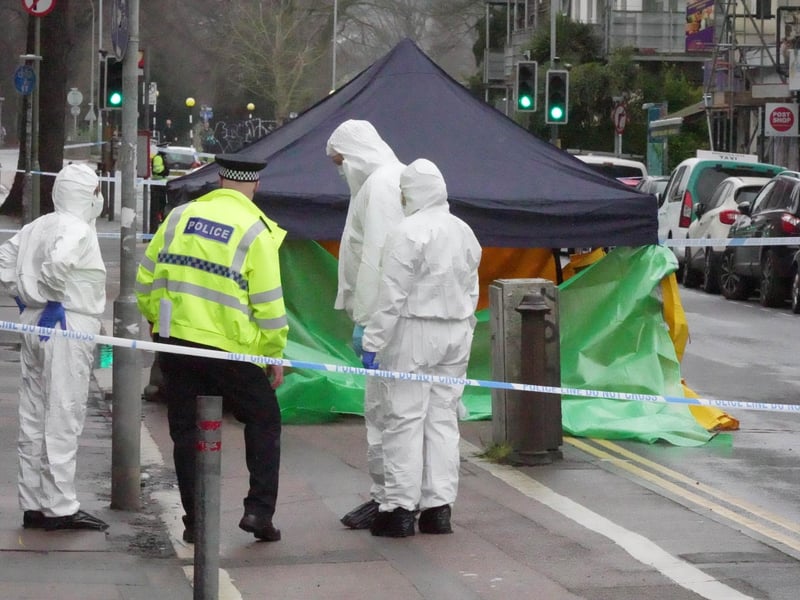 Police officers, the fire service and a forensic blackout tent were spotted at incident in Brighton on Sunday, March 10