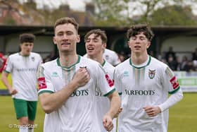 The Rocks on their way to a 4-0 final-day win v Folkestone - now Robbie Blake is plotting for next season | Picture: Trevor Staff