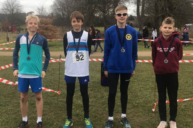 Silver Medals for the Under-13 Sussex League Eastbourne Rovers boys' team. Jonah Messer, George Armstrong-Smith, Fin Lumber-Fry and Joshua Webster (Ben Wright was also part of the team but is not pictured)