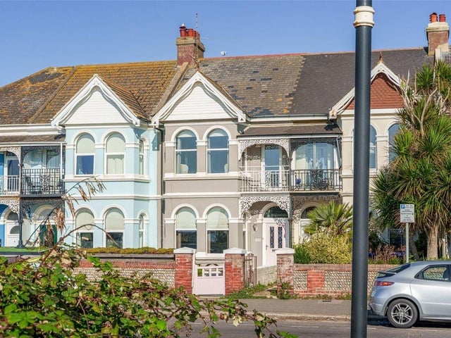 This period house with balcony overlooking the beach comes on the market priced at £825,000